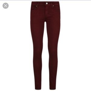 Paige skinny jeans, burgundy size 25